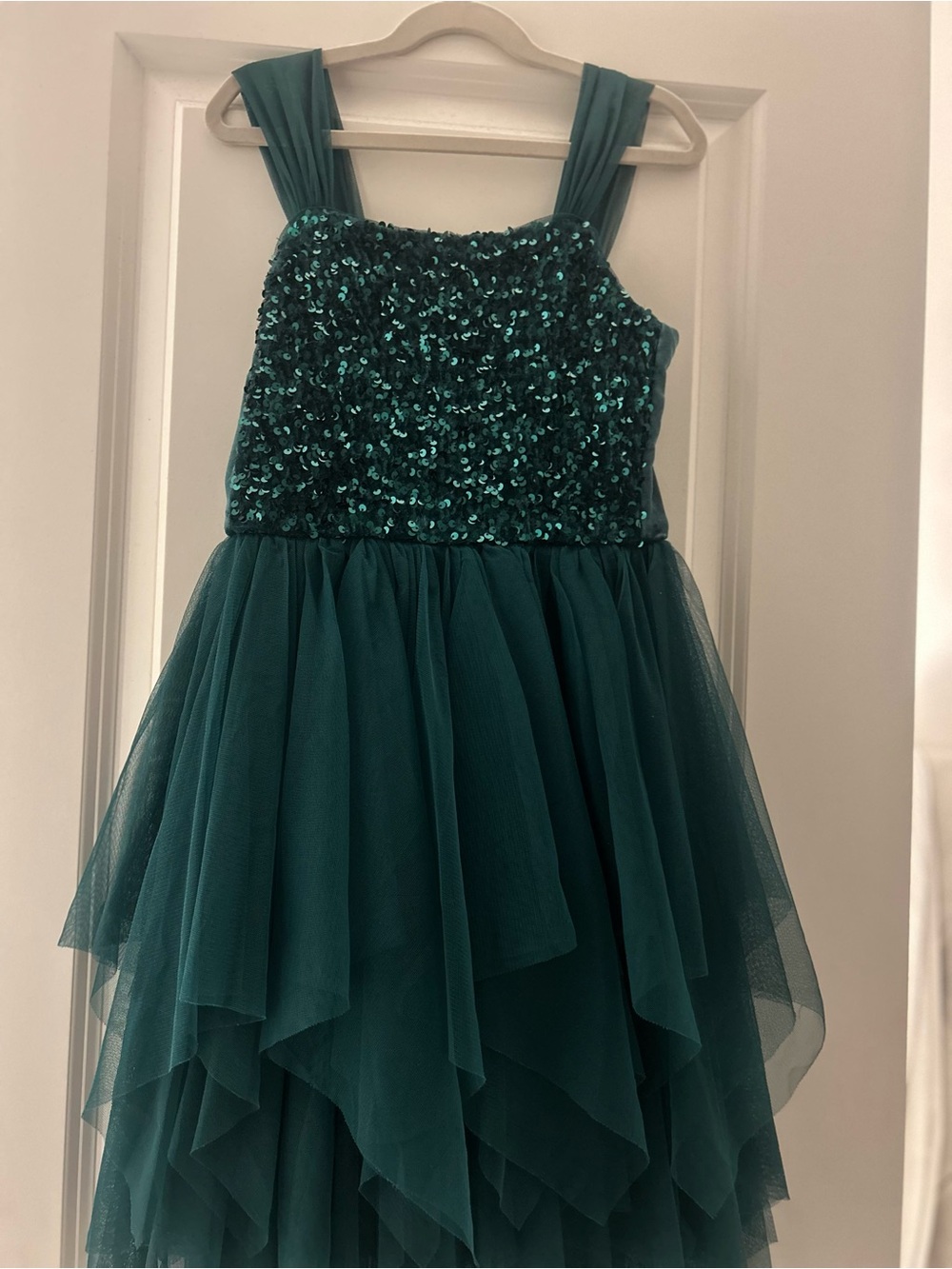 Cat & Jack Teal Sequin Tulle Formal Dress